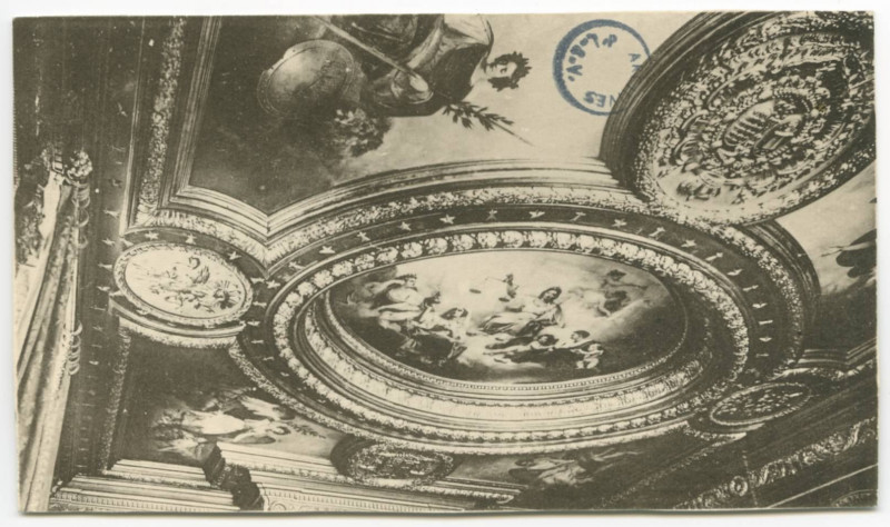 Carte postale ancienne [ Rennes. - Palais de Justice. - Cabinet du Premier Président. Plafond peint par Erard (1670). Restauré par Gosse (1888)]