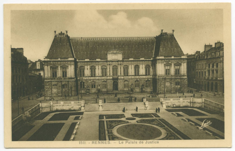 Carte postale ancienne 1511. - Rennes. - Palais de Justice. (Monument Historique)