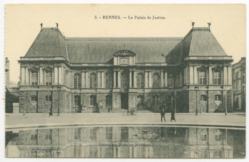 Carte postale ancienne 5. - Rennes. - Le Palais de Justice.