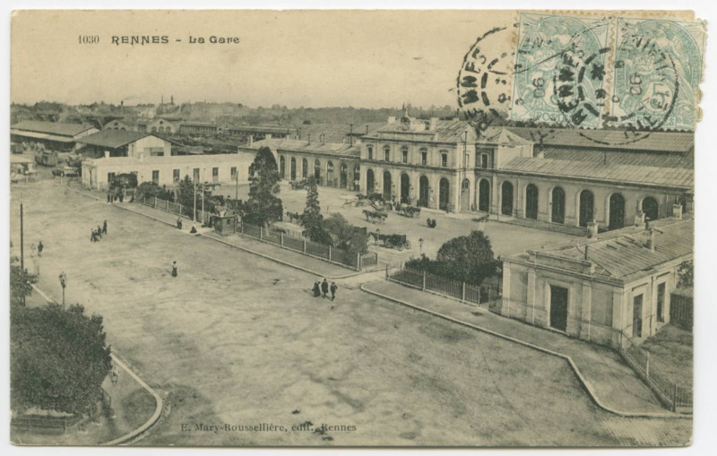 Carte postale ancienne 1030. - Rennes. - La Gare