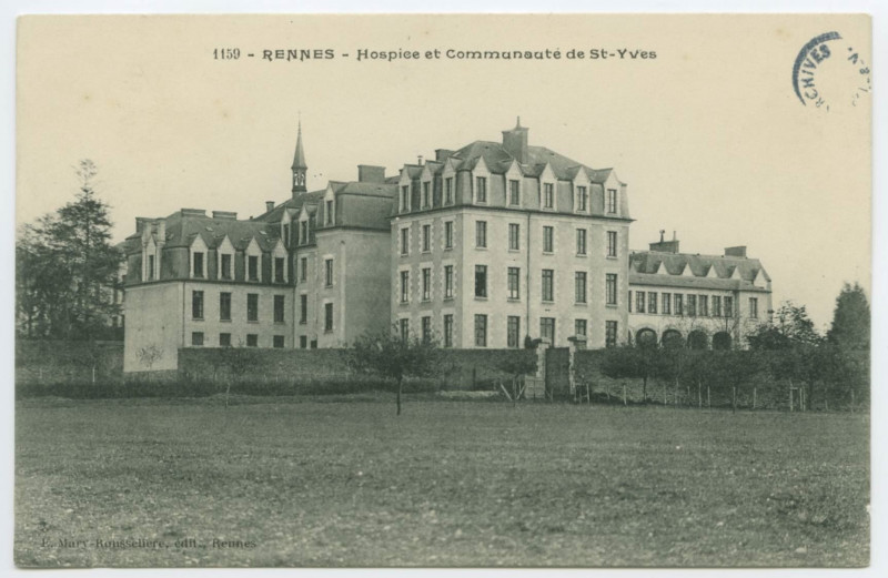 Carte postale ancienne 1159. - Rennes. - Hospice et Communauté de St-Yves.
