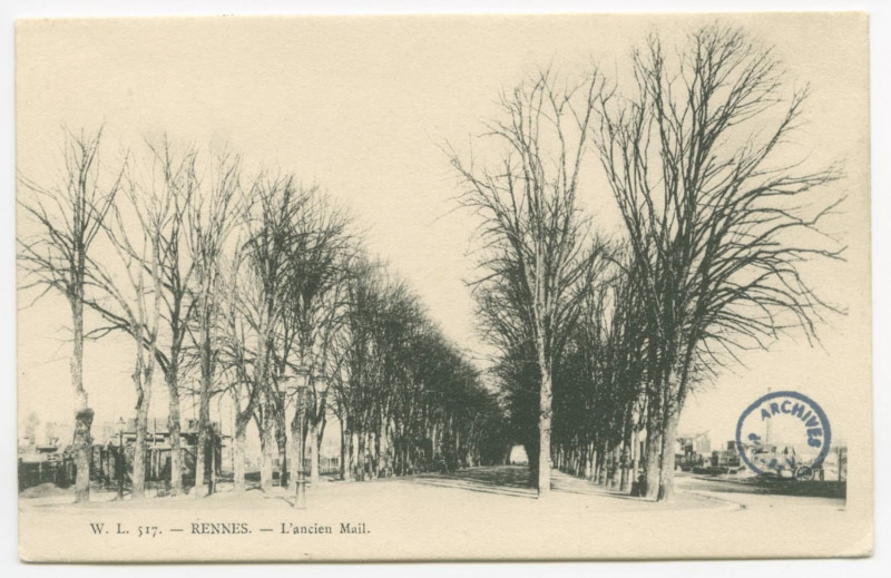 Carte postale ancienne 517. - Rennes - L'ancien Mail.