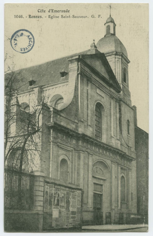 Carte postale ancienne Côte d'Emeraude 1046.- Rennes. -  Eglise Saint-Sauveur.G.F.