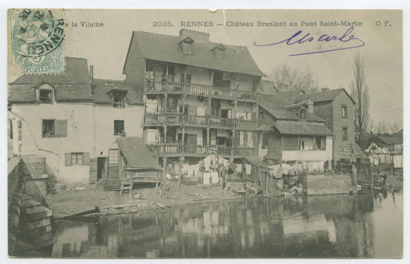 Carte postale ancienne 2025. Rennes - Château Branlant au Pont Saint-Martin