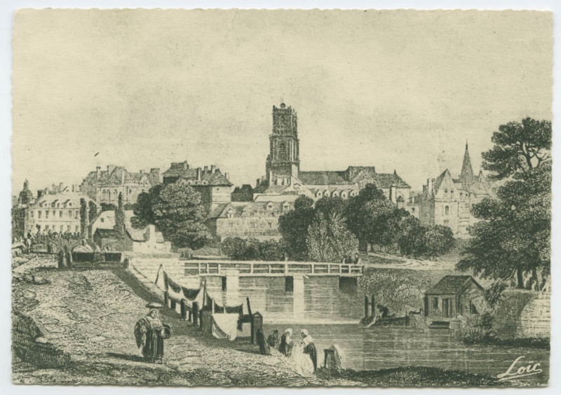 Carte postale ancienne 17 - Le Vieux Rennes - La Passerelle du Champ Dolent (par Jules Noël)