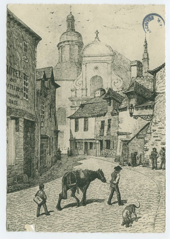 Carte postale ancienne 7 - Le vieux Rennes - Le Carrefour Jouault, Saint Etienne (d'après Busnel)