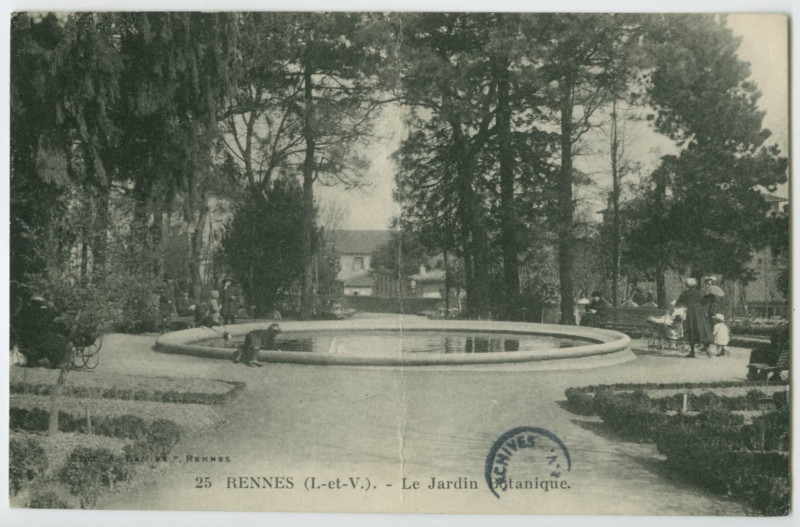 Carte postale ancienne 25 Rennes (I-et-V.). - Le Jardin Botanique.