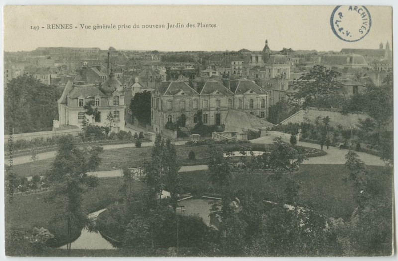 Carte postale ancienne 149 - Rennes. - Vue Generale prise du nouveau Jardin des Plantes