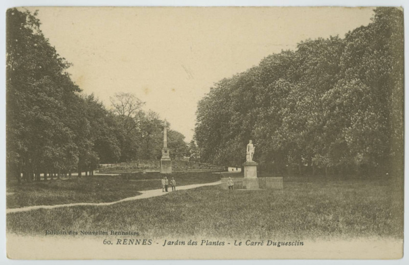 Carte postale ancienne 60. Rennes. - jardin des Plantes - Le Carré Duguesclin