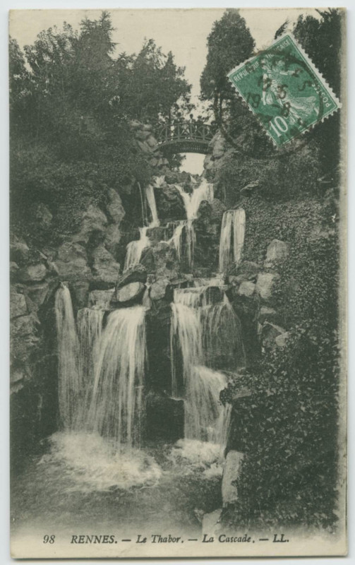 Carte postale ancienne 98. Rennes. - Le Thabor - La  Cascade.