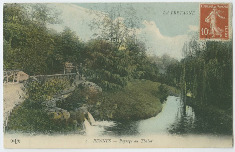 Carte postale ancienne 5. - Rennes. -Paysage au Thabor.