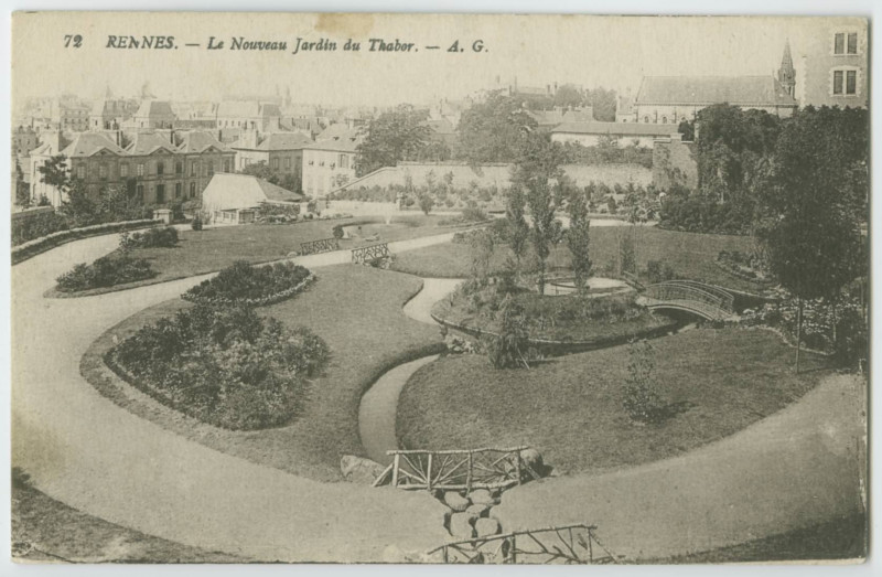 Carte postale ancienne 72. - Rennes. - Le Nouveau Jardin du Thabor.