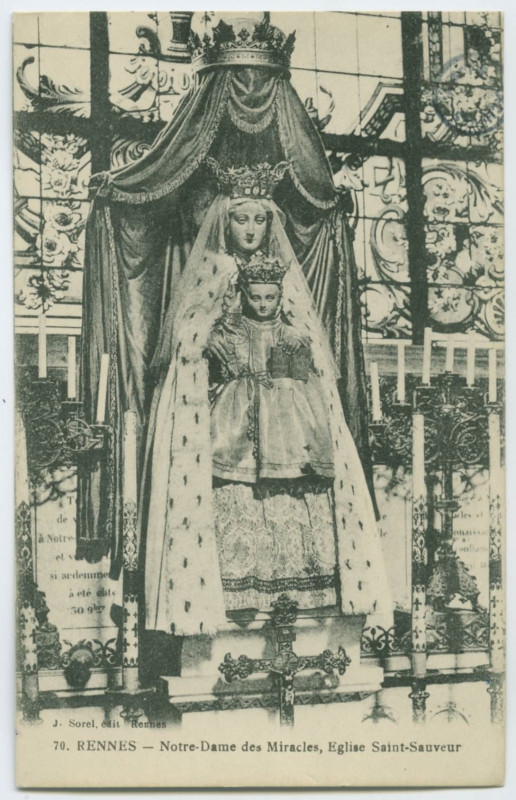 Carte postale ancienne 70. Rennes -  Notre-Dame des Miracles, Eglise Saint-Sauveur