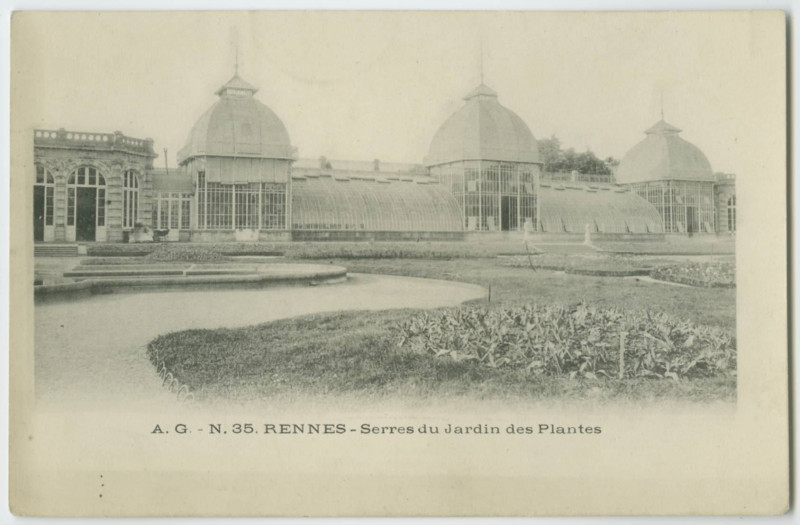 Carte postale ancienne 35. - Rennes. - Serres du Jardin des Plantes..