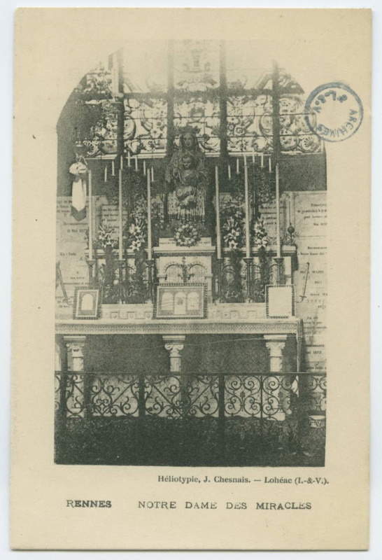 Carte postale ancienne Rennes Notre-Dame Des Miracles