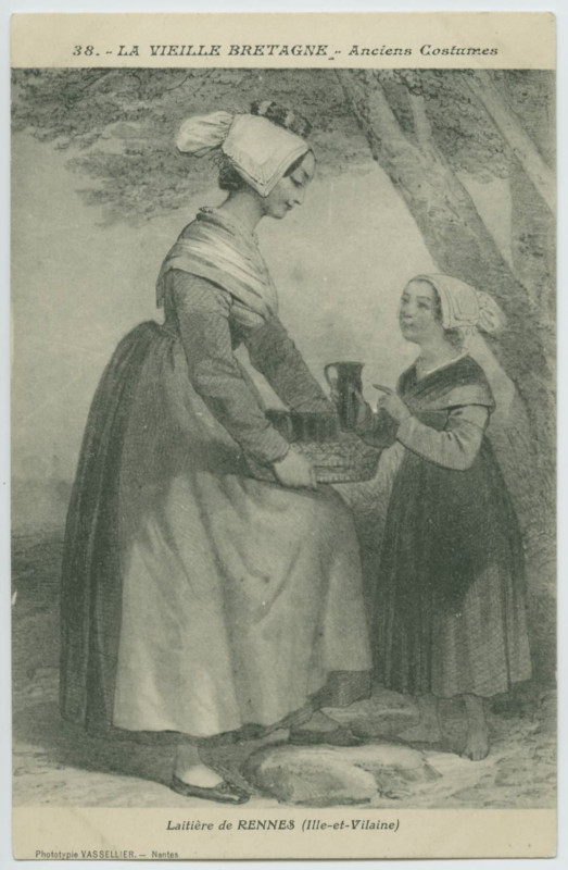 Carte postale ancienne 38. - La Vieille Bretagne - Anciens Costumes.  Laitière de Rennes (Ille-et-Vilaine)