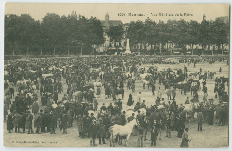Carte postale ancienne 1081. - Rennes. - Vue Generale de la Foire.