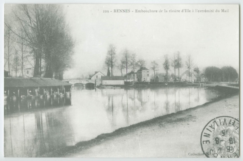 Carte postale ancienne 229.- Rennes. - Embouchure de la rivière d'Ille à l'extrémité du Mail.