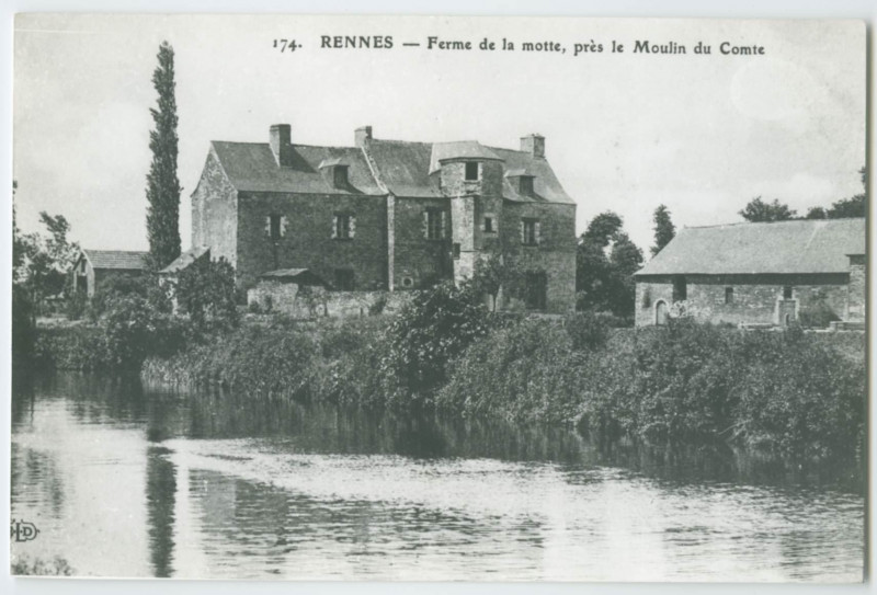 Carte postale ancienne 174. - Rennes. - Ferme de la Motte, près le Moulin du Comte