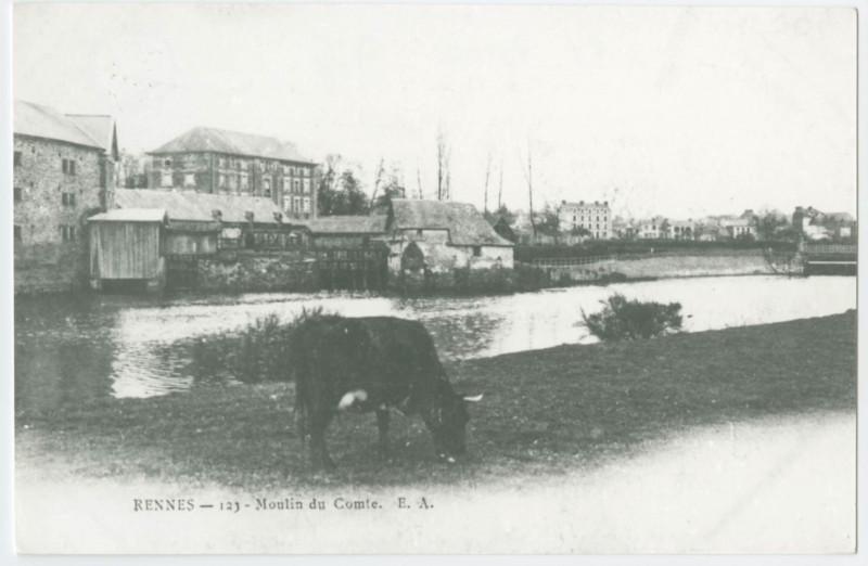 Carte postale ancienne Rennes. - 123. - Moulin du Comte