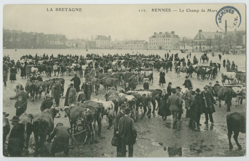 Carte postale ancienne La Bretagne.- 112. - Rennes.- Le Champ de Mars.