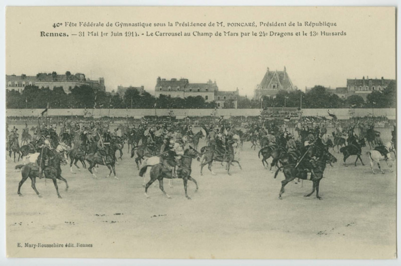 Carte postale ancienne 40e Fête Fédérale de Gymnastique sous la Présidence de M.POINCARE, Président de la République. Rennes. - 31 Mai 1er Juin 1914. - Le Carrousel au