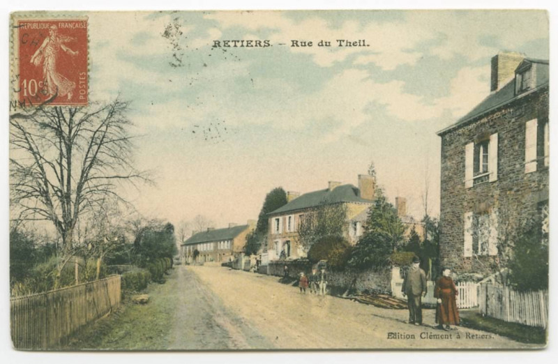 Carte postale ancienne Retiers - Rue du Theil.