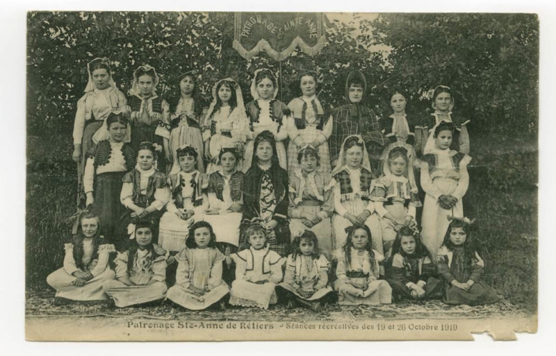 Carte postale ancienne Patronage Ste Anne de Rétiers - Séances récréatives des 19 et 26 octobre 1919.