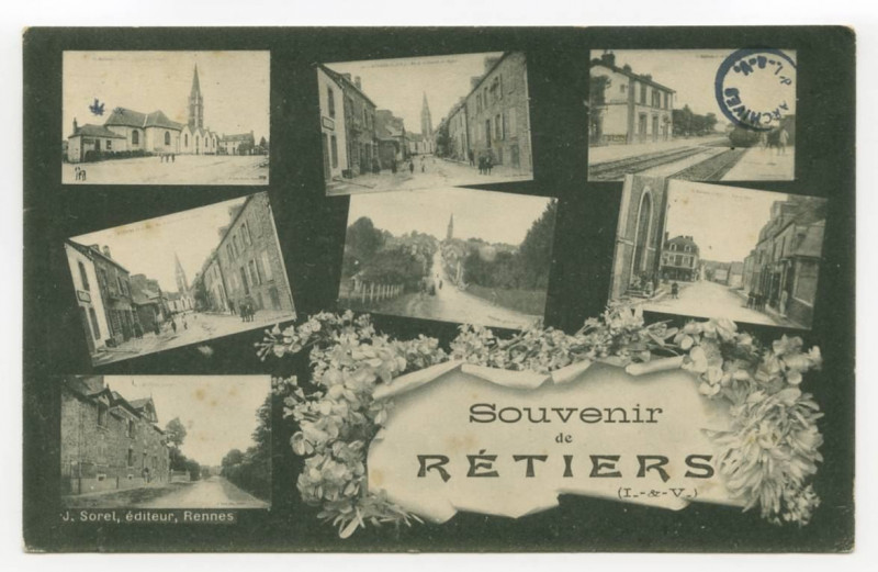 Carte postale ancienne Souvenir de Retiers (I.-et-V.)