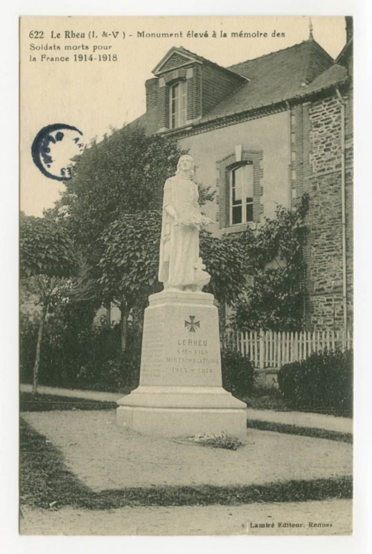 Carte postale ancienne 622 Le Rheu (I.-et-V.) - Monument élevé à la mémoire des Soldats morts pour la France 1914-1918