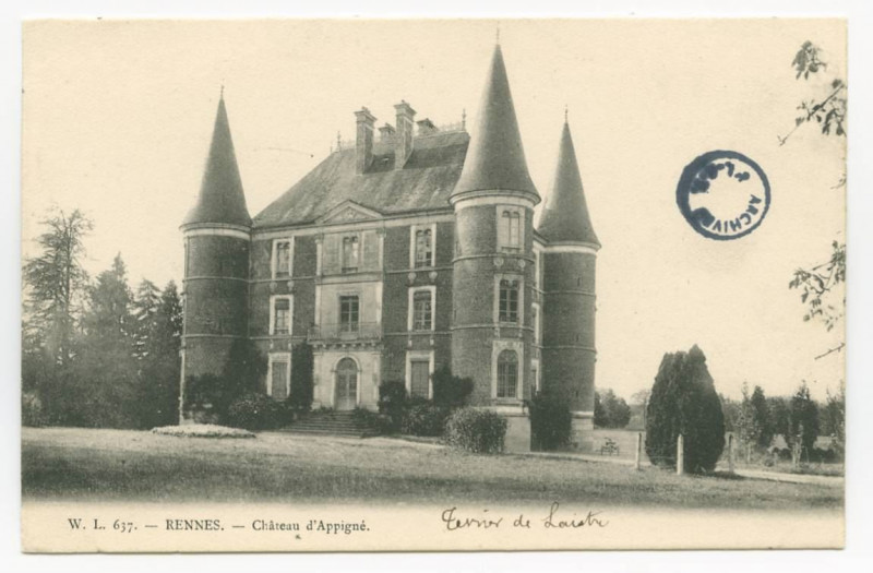 Carte postale ancienne 637 - Rennes. - Château d'Appigné