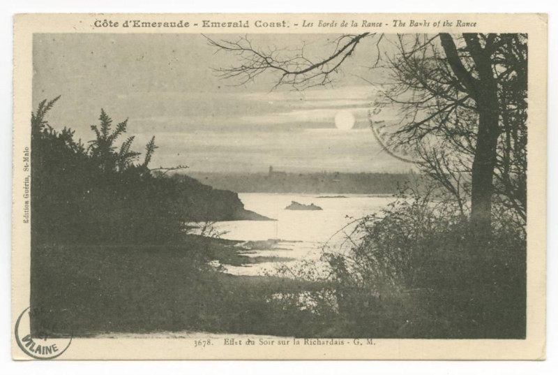 Carte postale ancienne 3678. Effets du soir sur la Richardais - G.M.