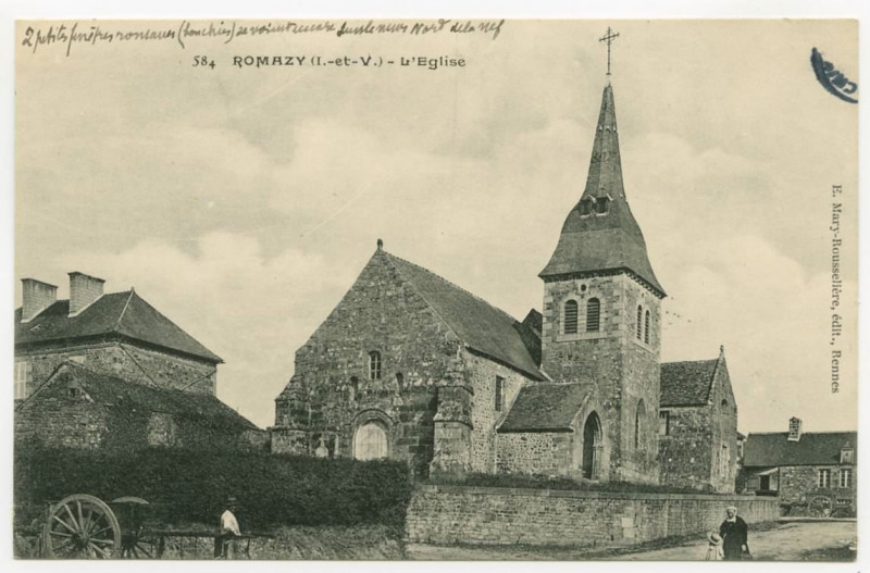 Carte postale ancienne 584. Romazy (I.-et-V.) - L'Eglise