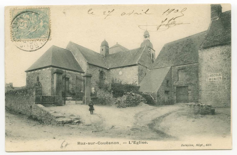 Carte postale ancienne Roz-sur-Couësnon (I.-et-V.). - L'Eglise