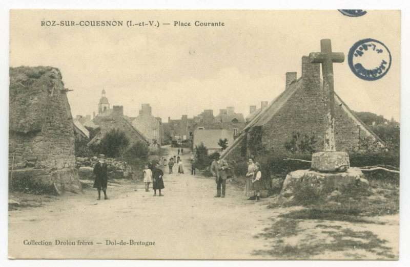 Carte postale ancienne Roz-Sur-Couesnon (I.-et-V.) - Place Courante