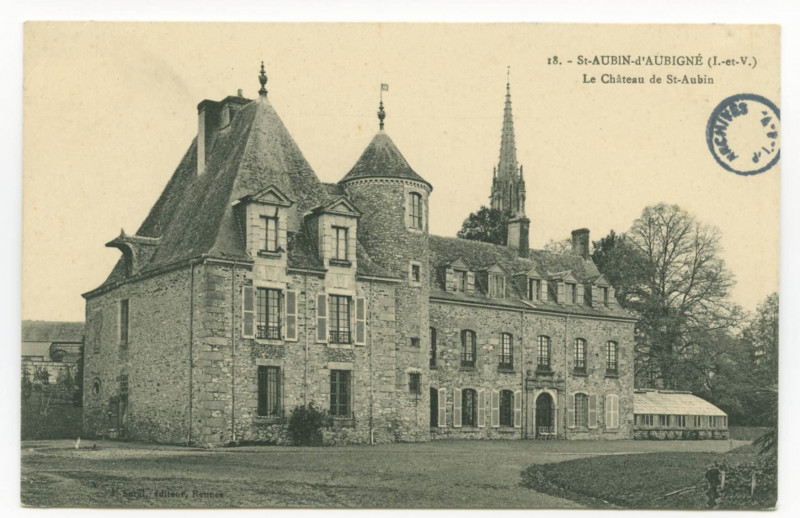 Carte postale ancienne 18.-  St-Aubin-D'Aubigne ( I.-et-V.) - Le Château de St-Aubin.
