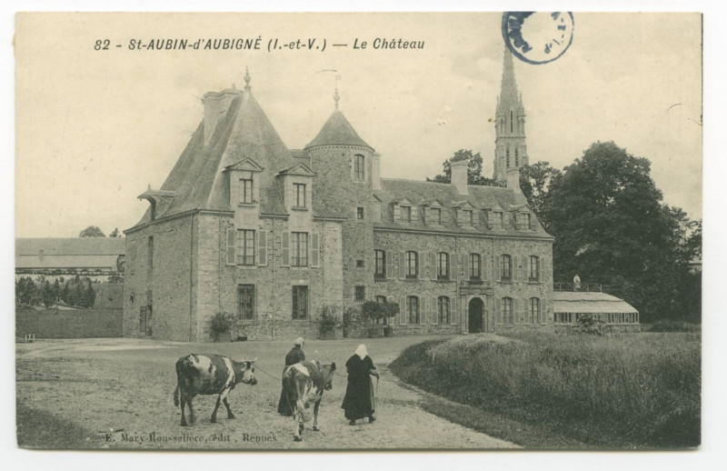 Carte postale ancienne 82.-  St-Aubin-D'Aubigne ( I.-et-V.) - Le Château.