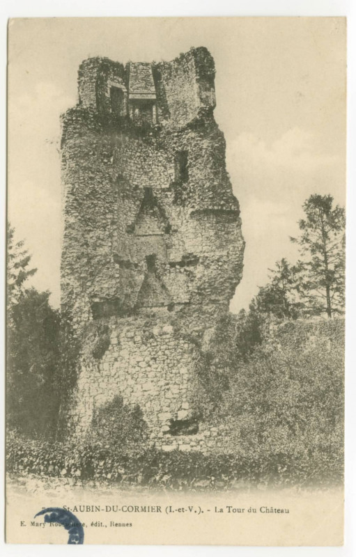 Carte postale ancienne 71.- St-Aubin-du-Cormier ( I.-et-V.).- La Tour du Château.