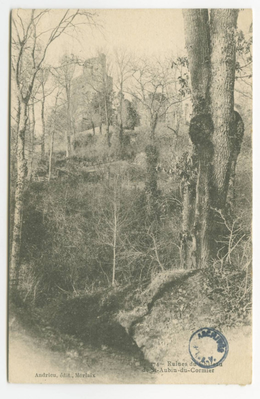 Carte postale ancienne 174.-  Ruines du Château de St-Aubin-du-Cormier