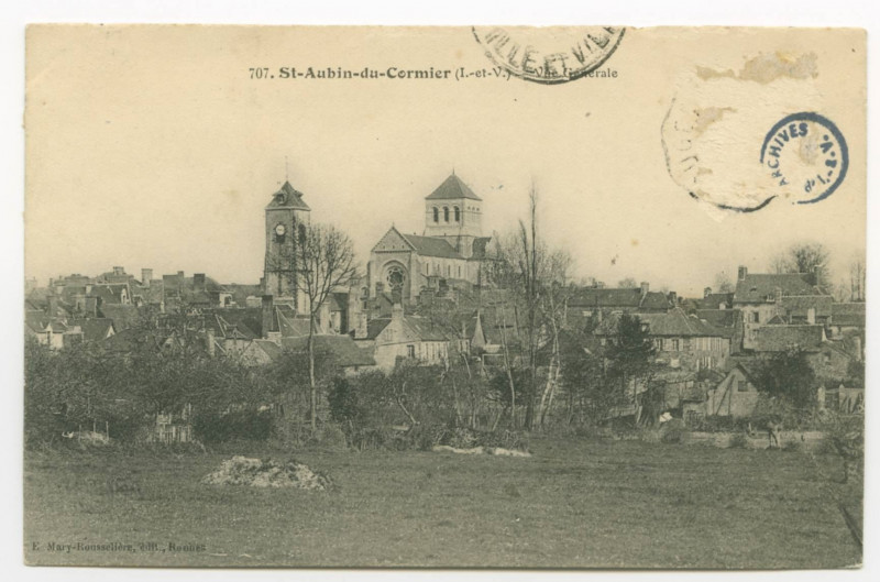 Carte postale ancienne 707.-  St-Aubin-du-Cormier ( I.-et-V.). - Vue Generale.