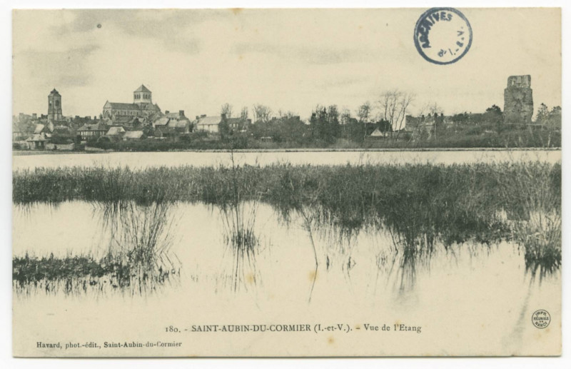 Carte postale ancienne 180.- Saint-Aubin-Du-Cormier (I.-et-V.). - Vue de l'Etang