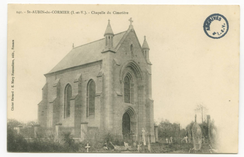 Carte postale ancienne 141.- St-Aubin-Du-Cormier ( I.-et-V.).- Chapelle du Cimetière.
