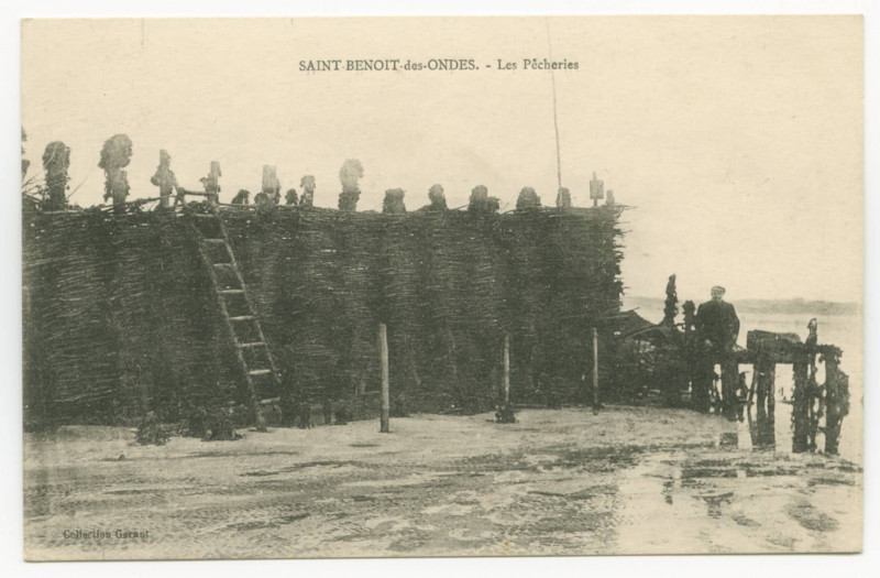 Carte postale ancienne Saint-Benoit-des-Ondes - Les pêcheries