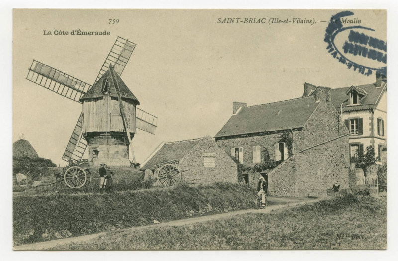 Carte postale ancienne 759  Saint-Briac (Ille-et-Vilaine).  - Le Moulin.