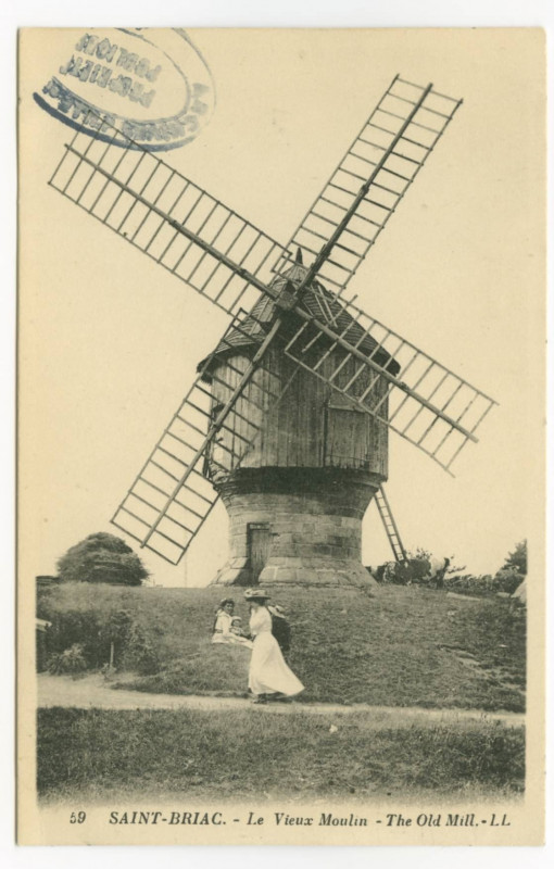 Carte postale ancienne 59  Saint-Briac. - Le Vieux Moulin - The Old Mill.- Ll.