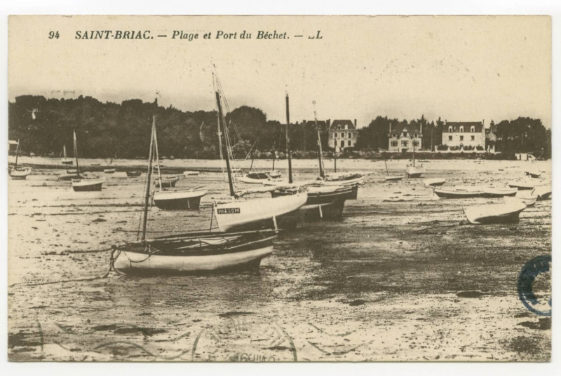 Carte postale ancienne 94  Saint-Briac. - Plage et Port du Béchet.- Ll