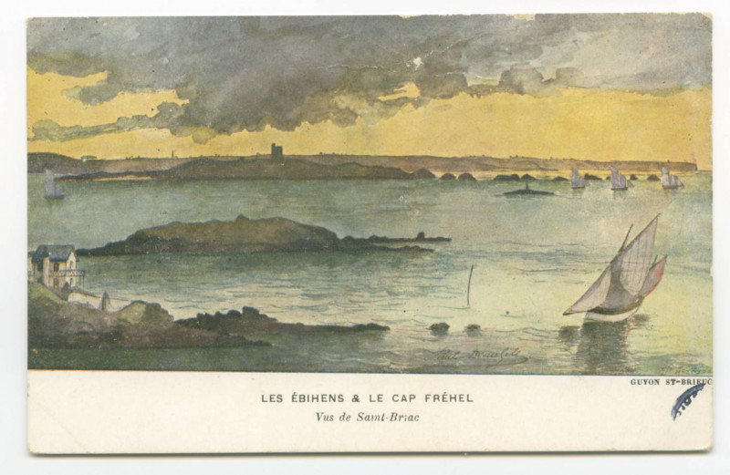 Carte postale ancienne Les Ebiens & Le Cap Frehel vus de Saint-Briac