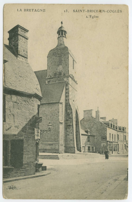 Carte postale ancienne 23. Saint-Brice-En-COGLES, L'église La Bretagne