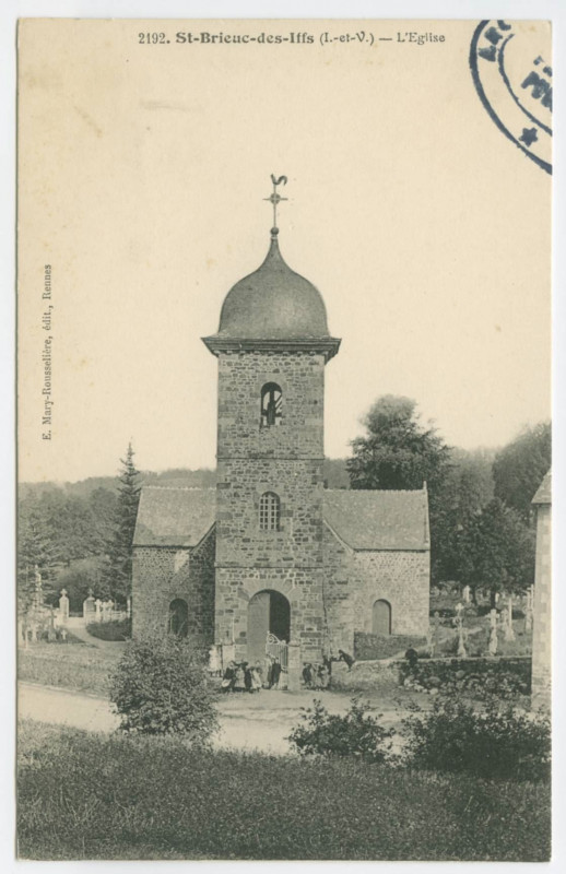 Carte postale ancienne 2192. Saint-Brieuc-des-Iffs (I.-et-V.) - L'Eglise