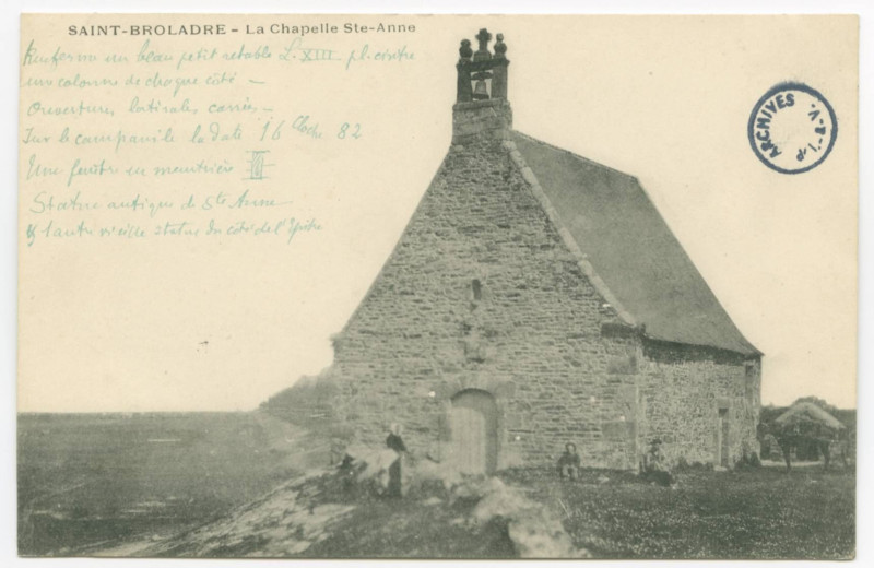 Carte postale ancienne Saint-Broladre  - La Chapelle Sainte-Anne
